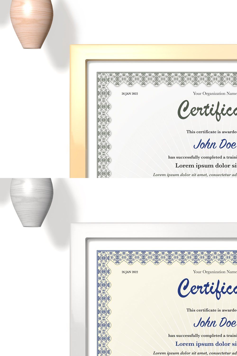 Simple, Clean Certificate Design pinterest preview image.