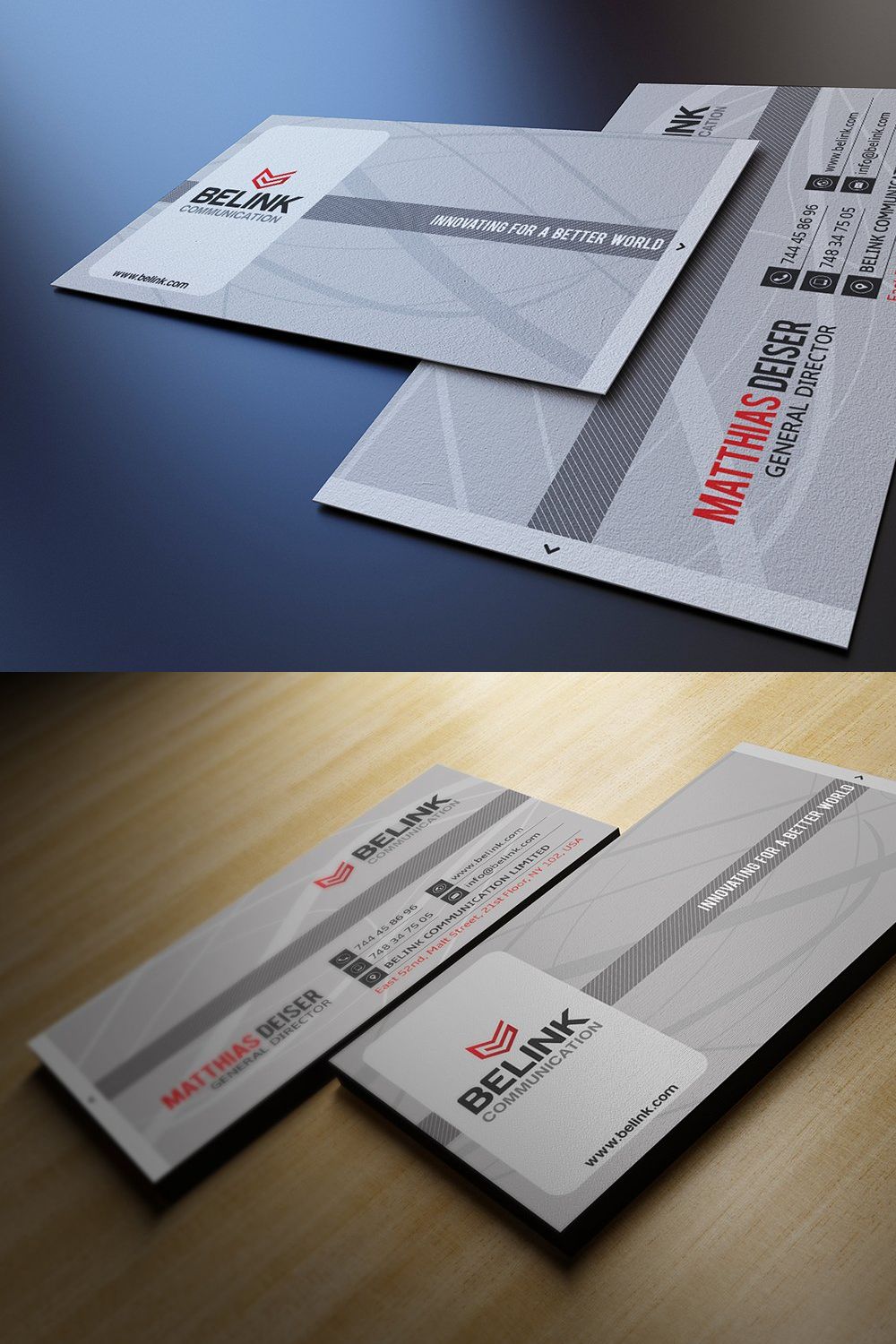 Simple Grey Business Card pinterest preview image.