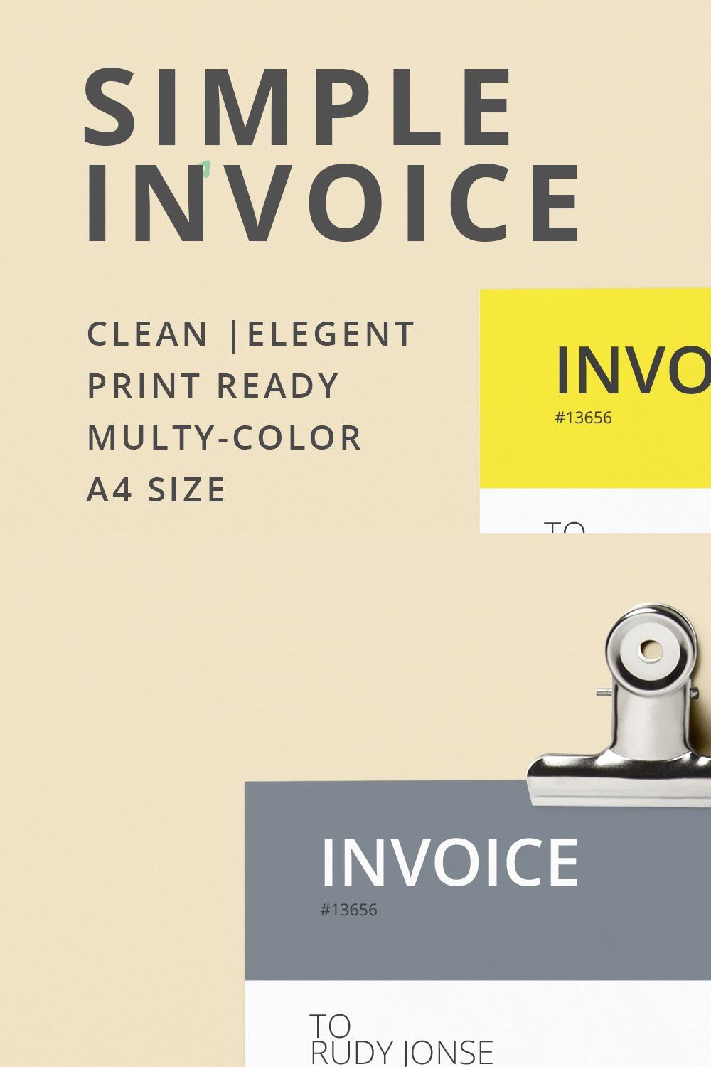 Simple Invoice | Invoice Template pinterest preview image.