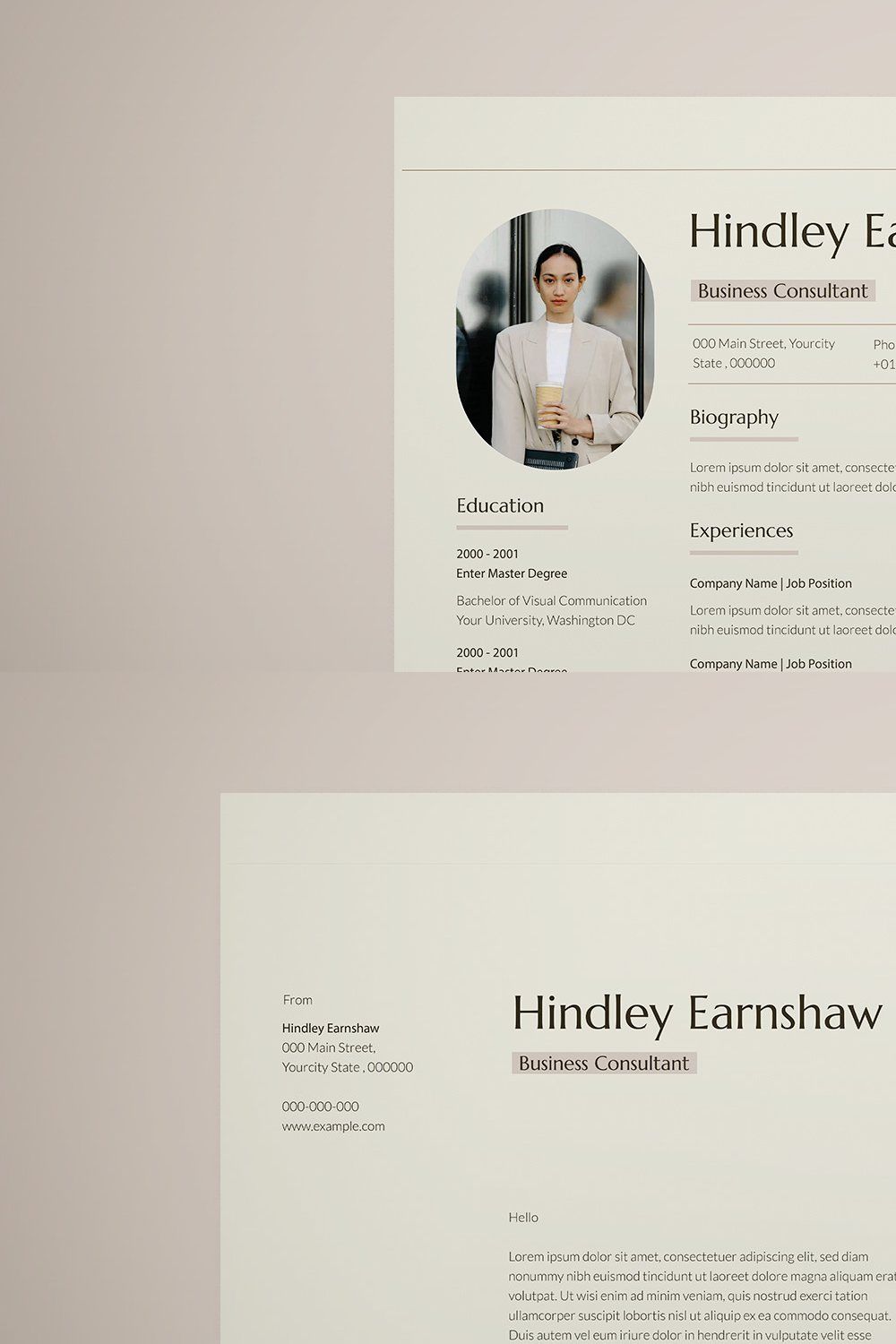 Simple Modern Resume pinterest preview image.