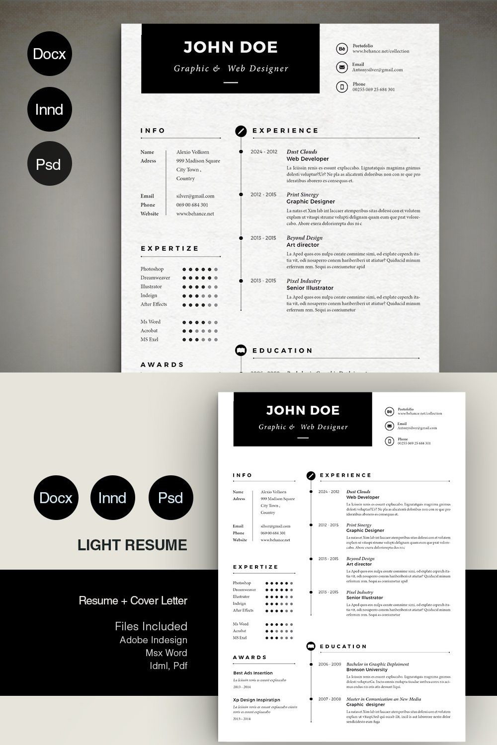 Simple Resume pinterest preview image.