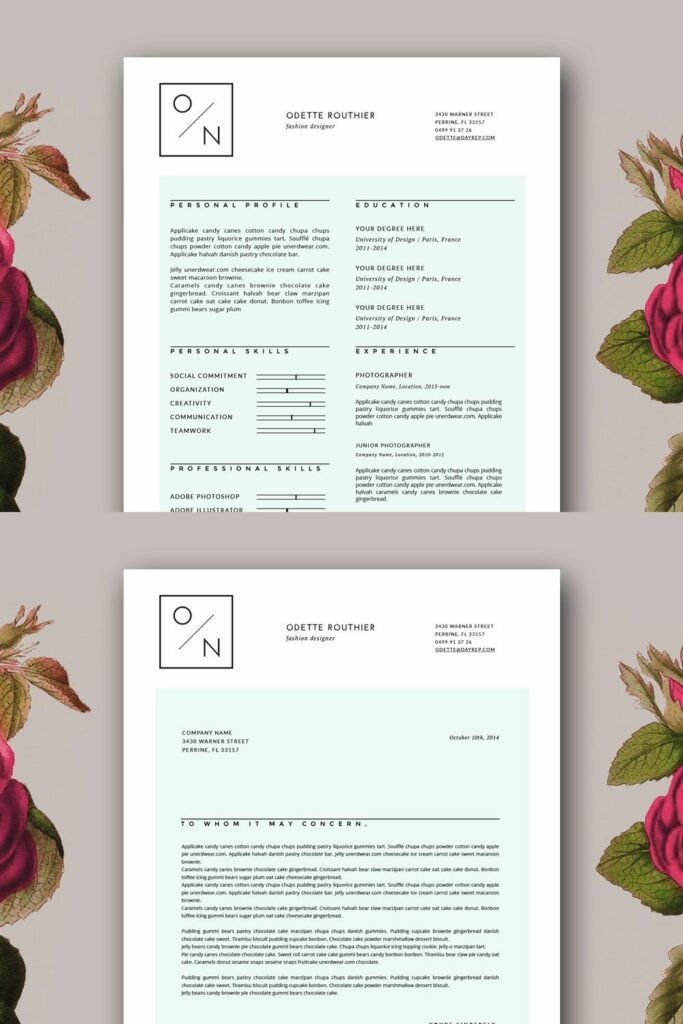 Simple Resume Template for MS Word – MasterBundles