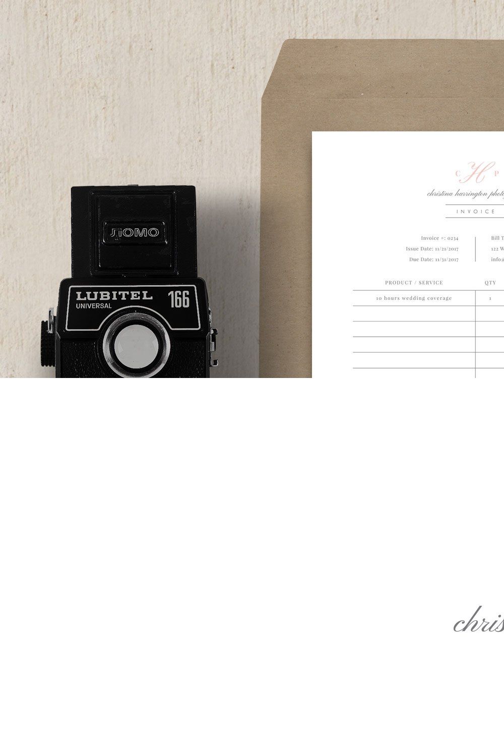 Simple Studio Invoice Template pinterest preview image.