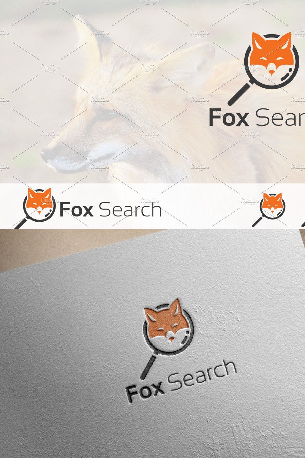 Smart Fox Search Detective Logo pinterest preview image.