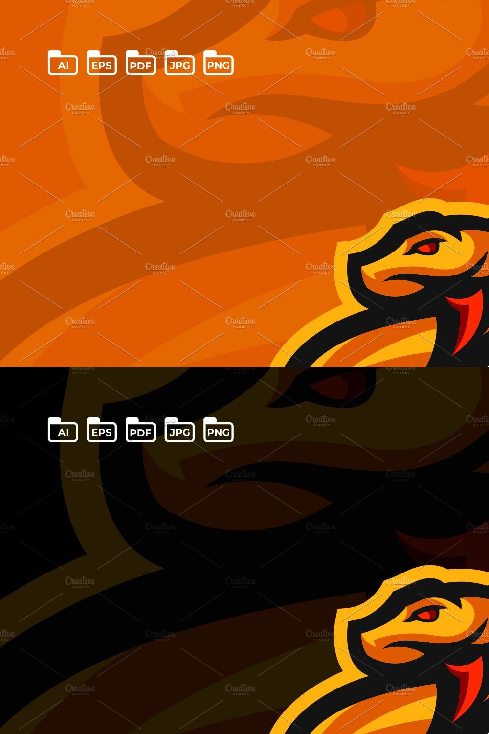 Snake Logo Template pinterest preview image.