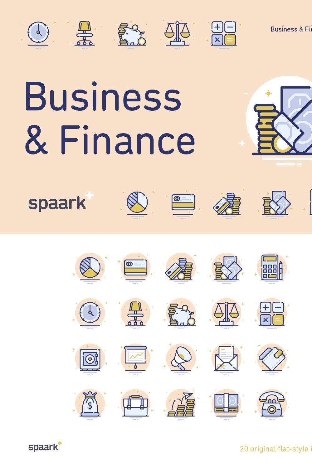 Spaark Business & Finance (20 icons) pinterest preview image.