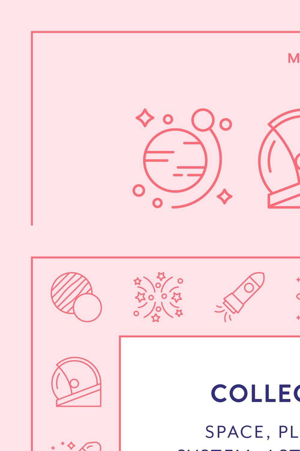 Space Line Icons pinterest preview image.