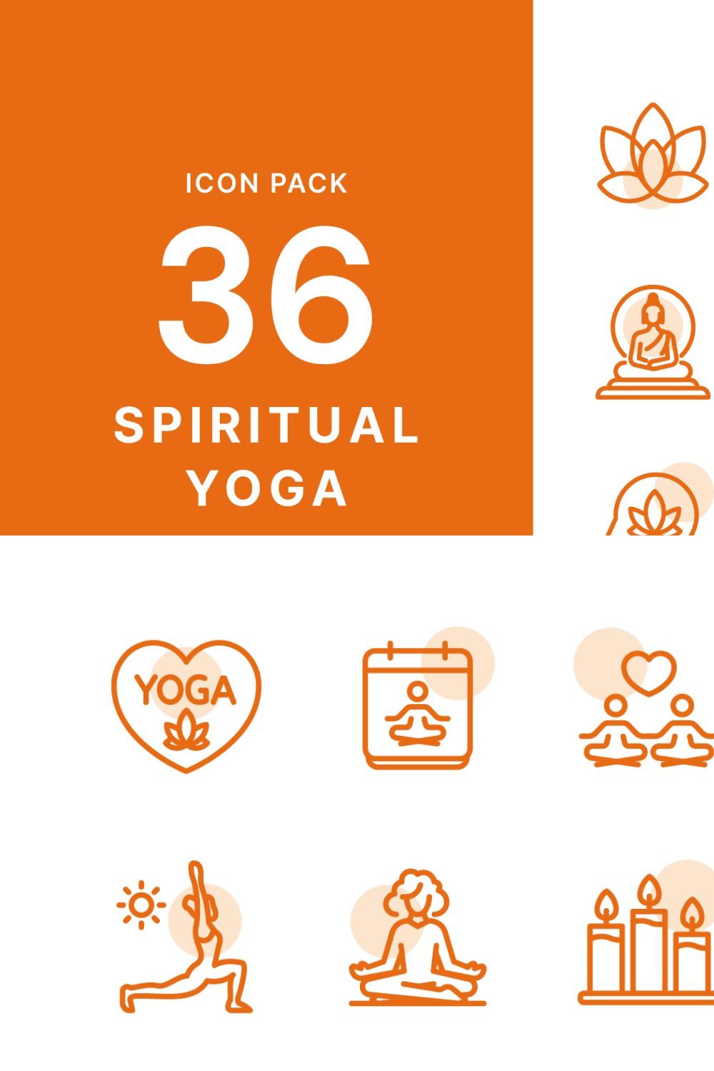 Spiritual Yoga Icon Pack pinterest preview image.
