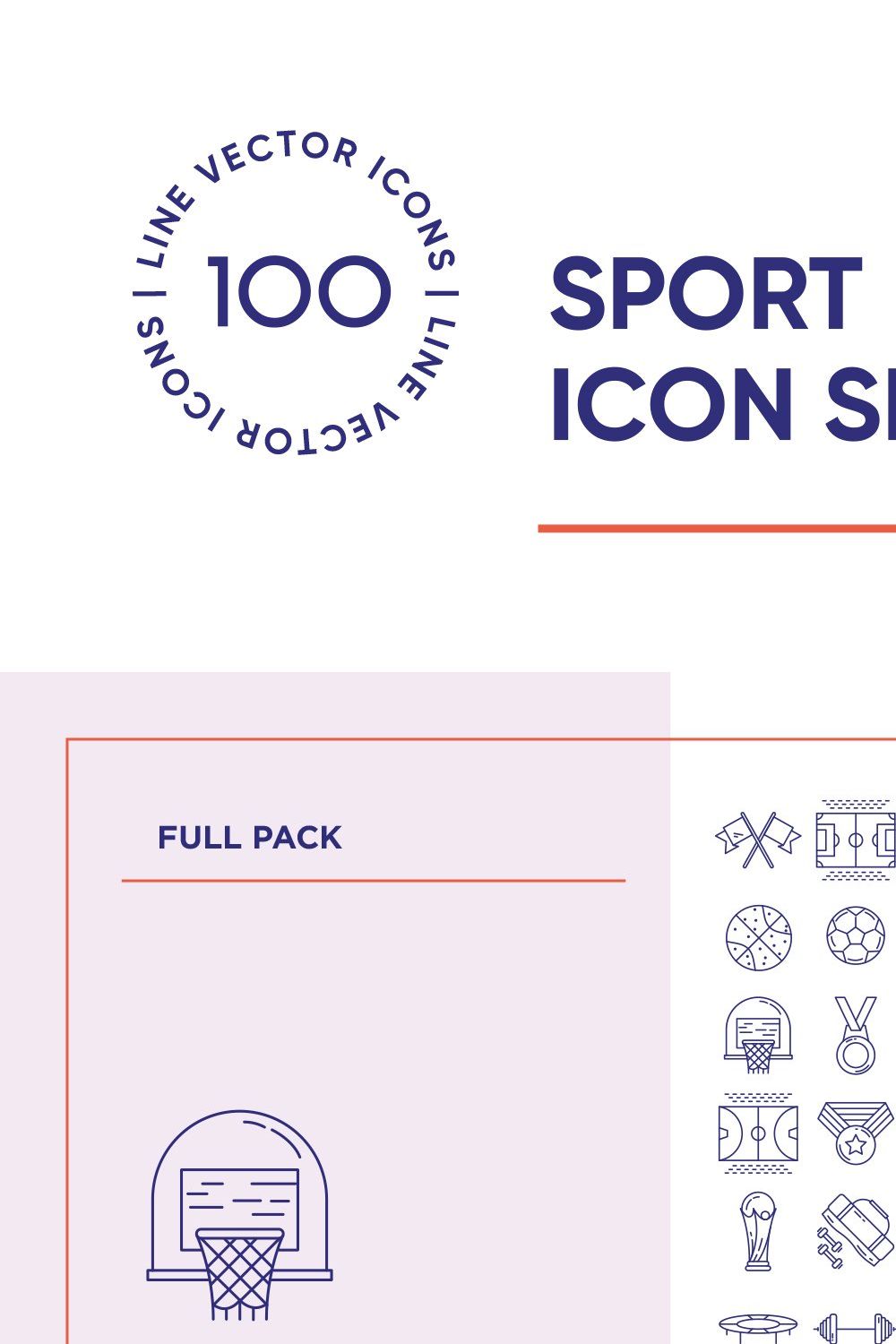Sport & Extreme Line Icon Set pinterest preview image.