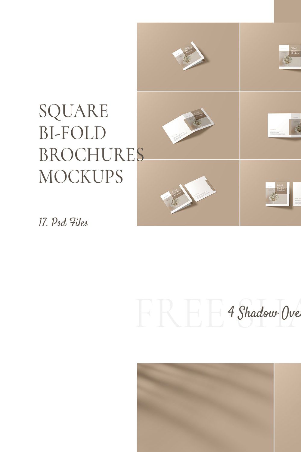 Square Bi-fold Brochure Mockup pinterest preview image.