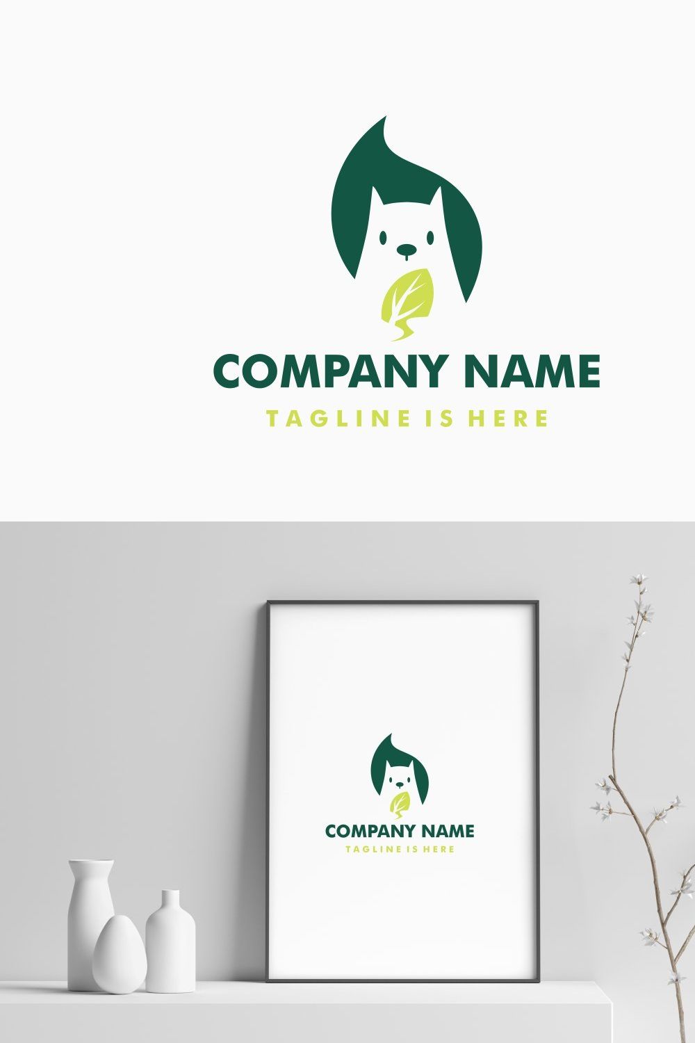 squirrel leaf logo pinterest preview image.