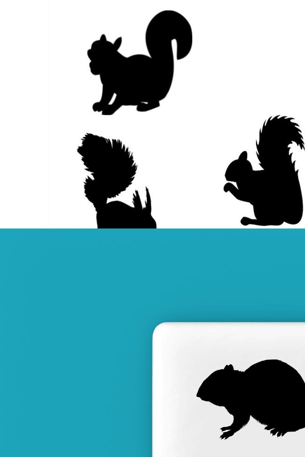 Squirrel Silhouette pinterest preview image.