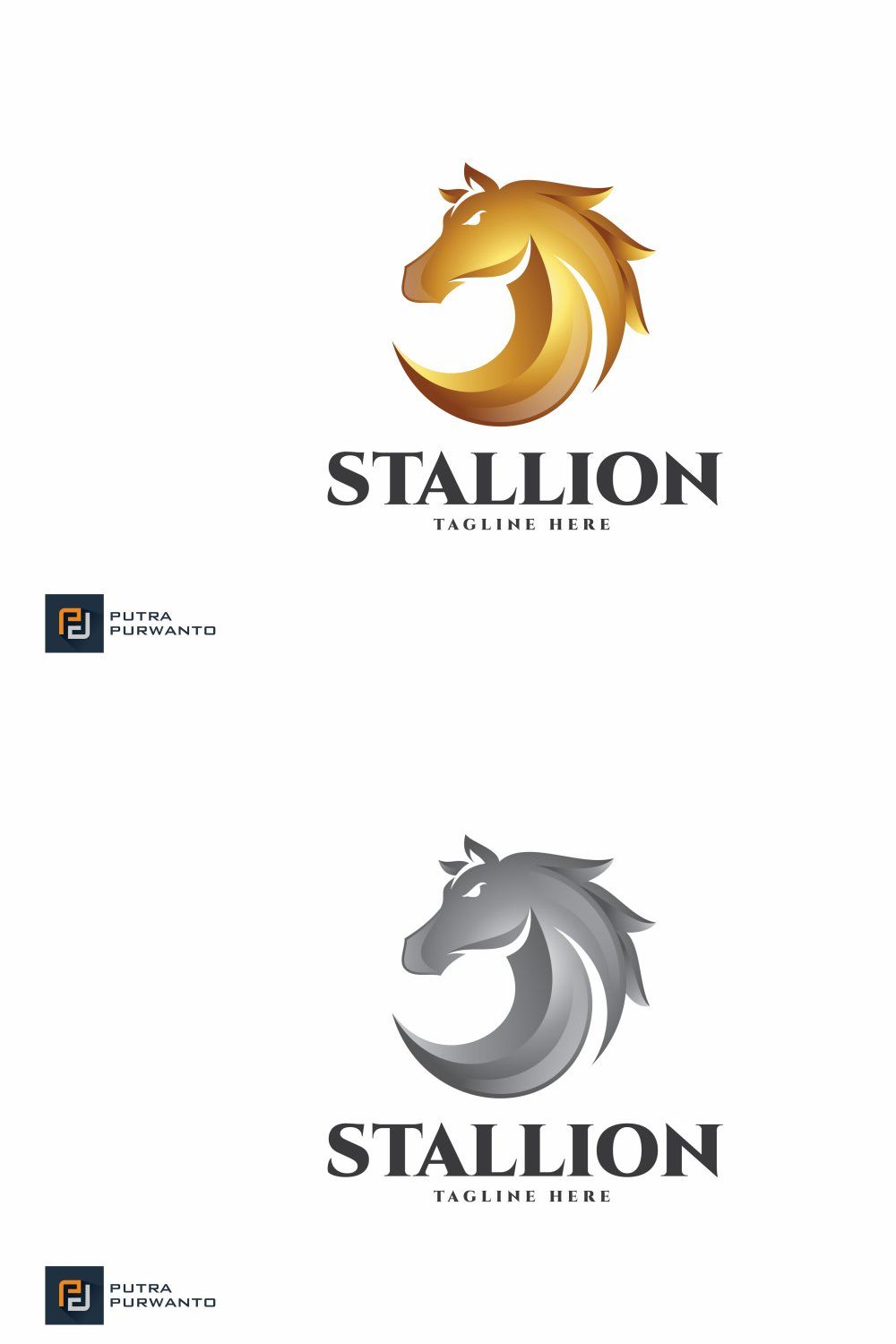 Stallion / Horse - Logo Template pinterest preview image.