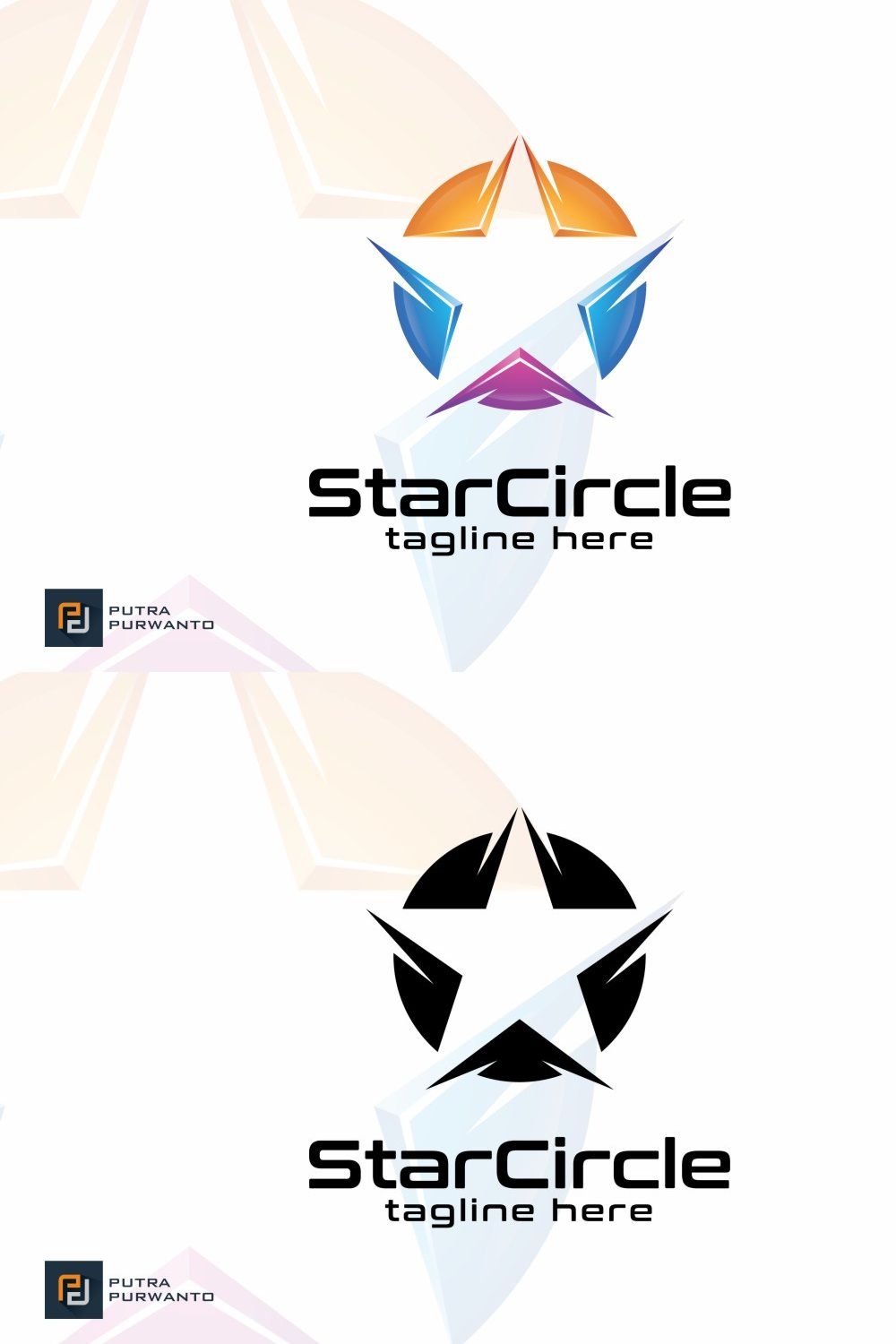Star Circle - Logo Template pinterest preview image.