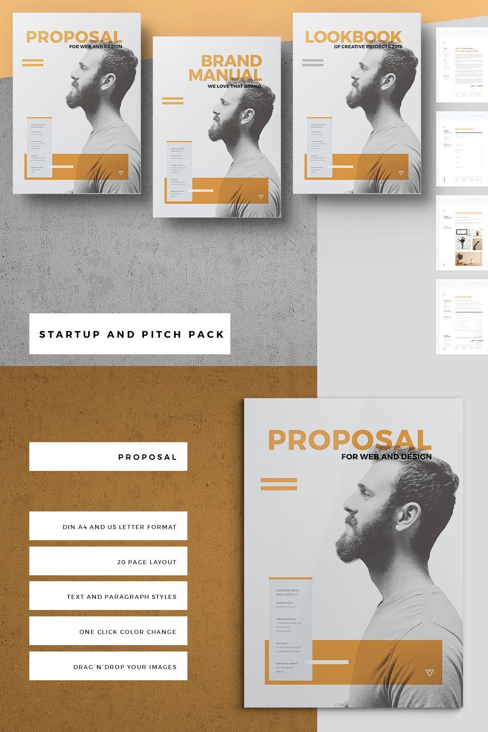 Startup Proposal Pitch Pack pinterest preview image.