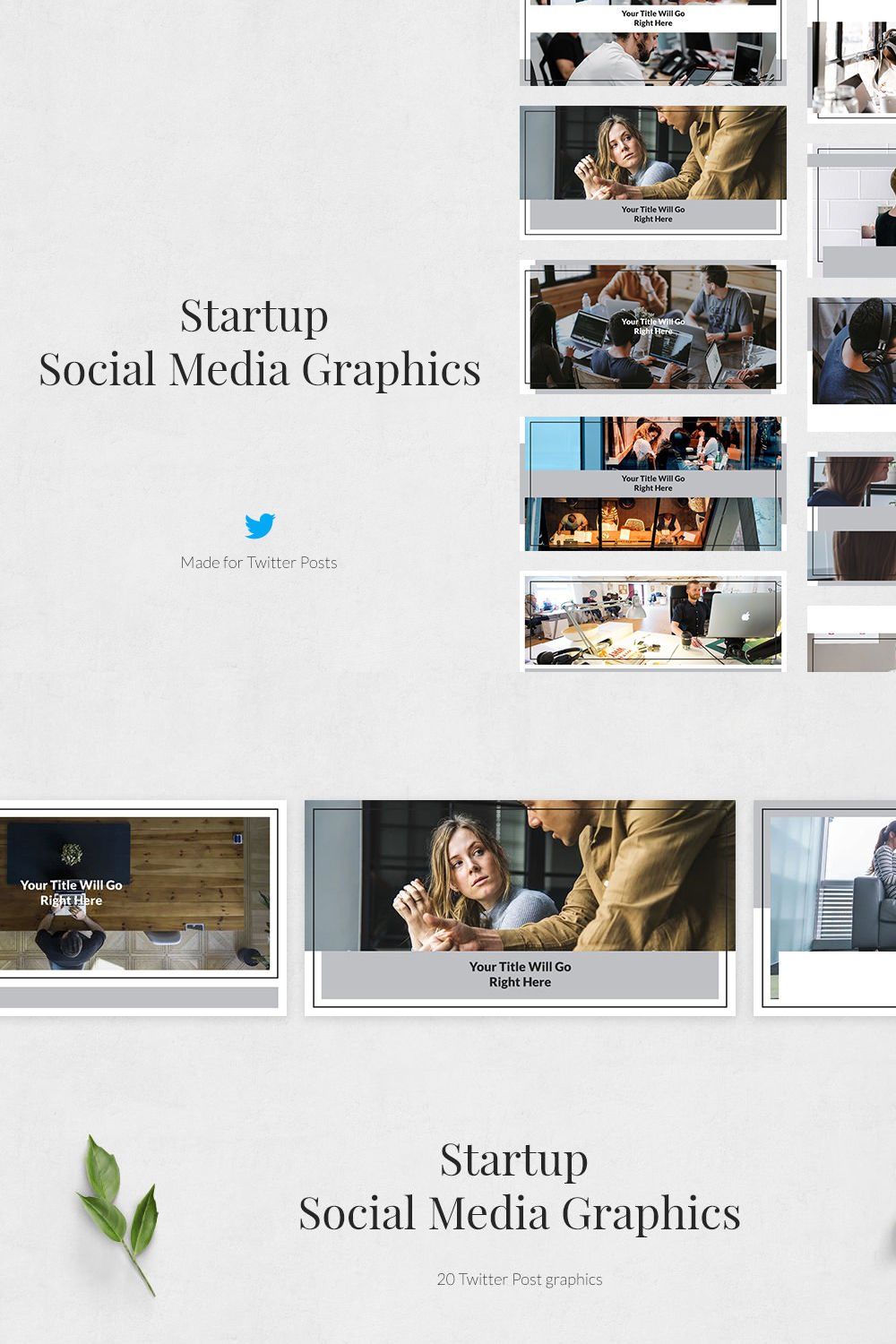 Startup Twitter Posts pinterest preview image.