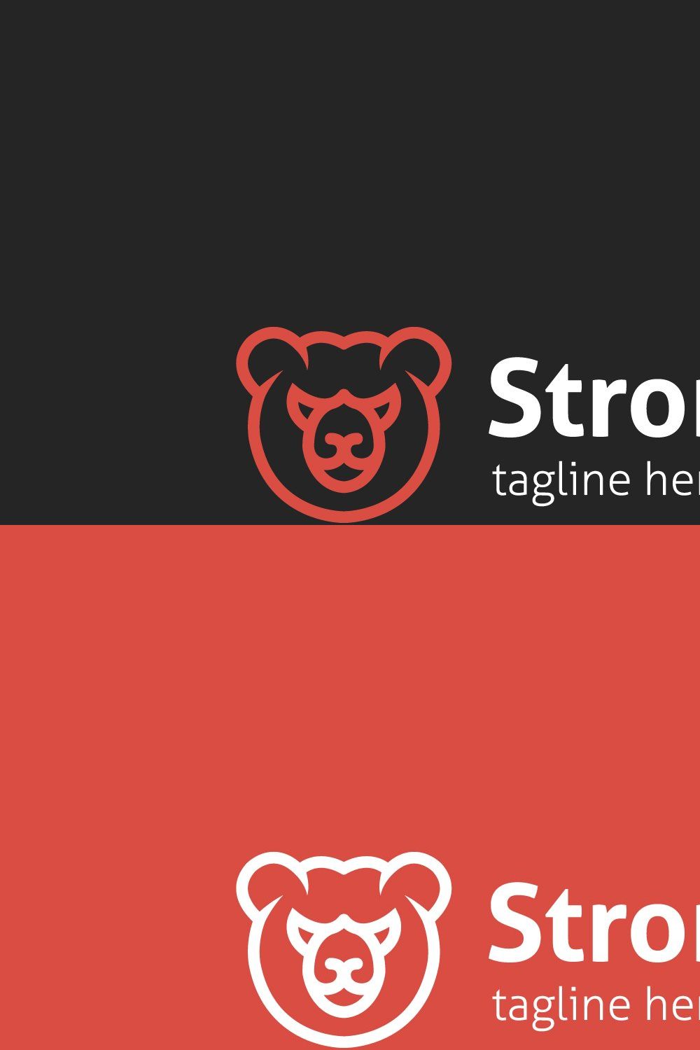 Strong Bear Logo pinterest preview image.