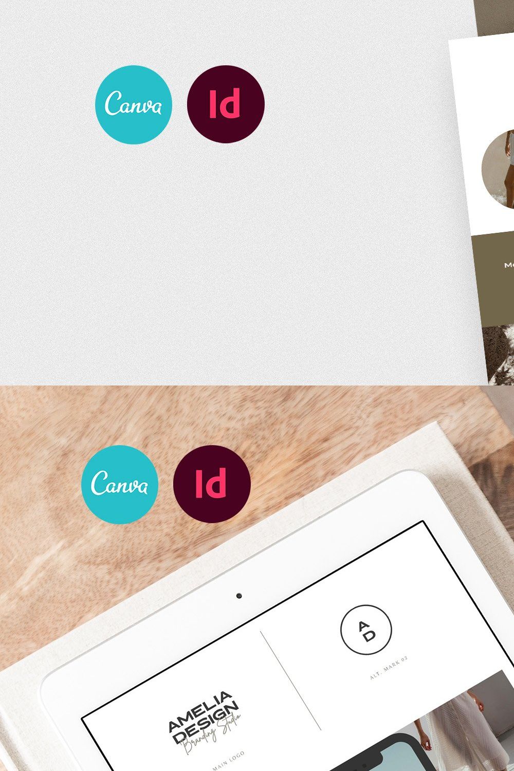 Studio Brand Sheets for CANVA pinterest preview image.