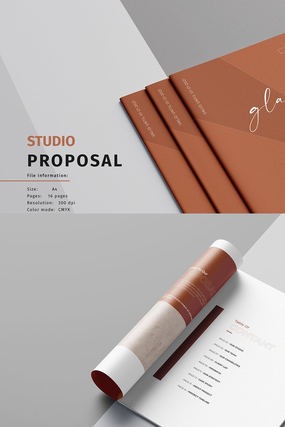 Studio Proposal Templates pinterest preview image.