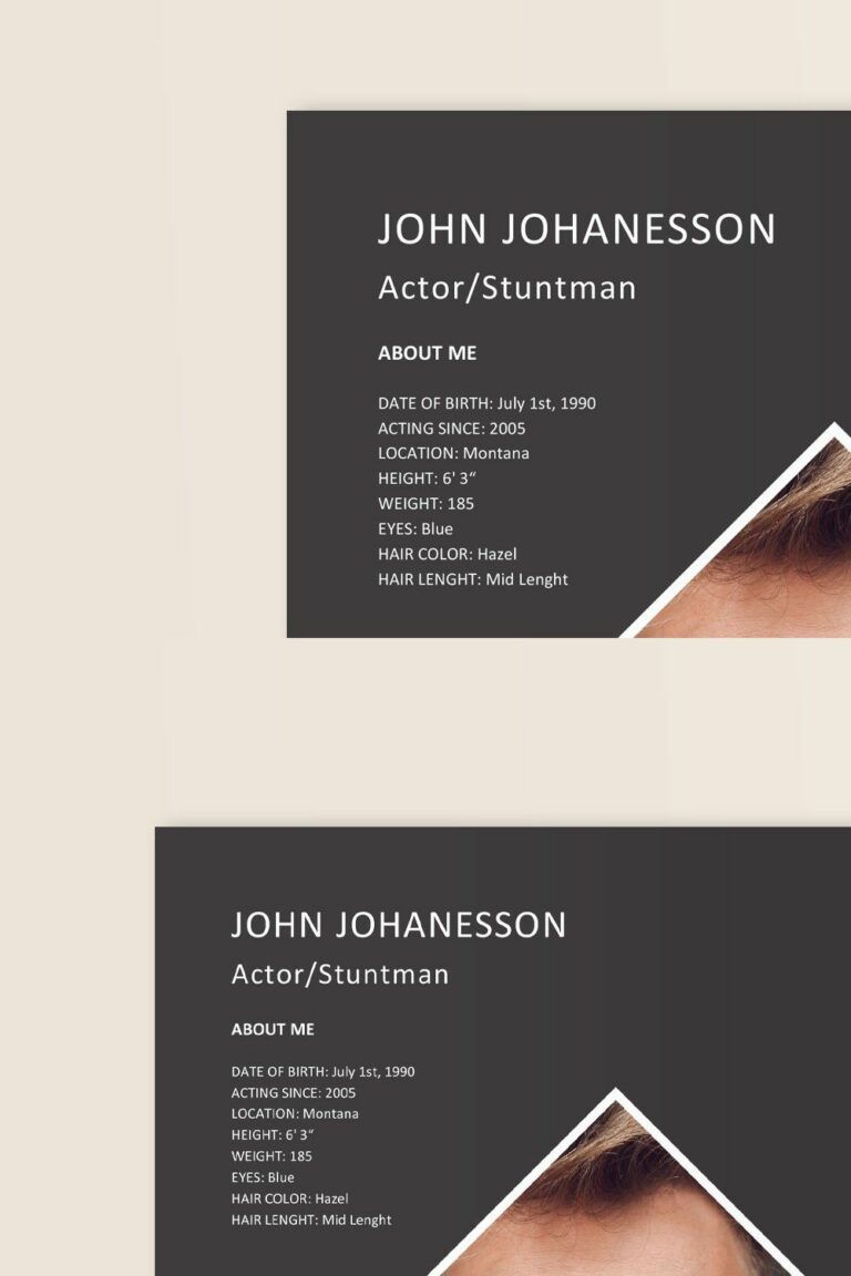 Stuntman, Actor Resume Template Word – MasterBundles