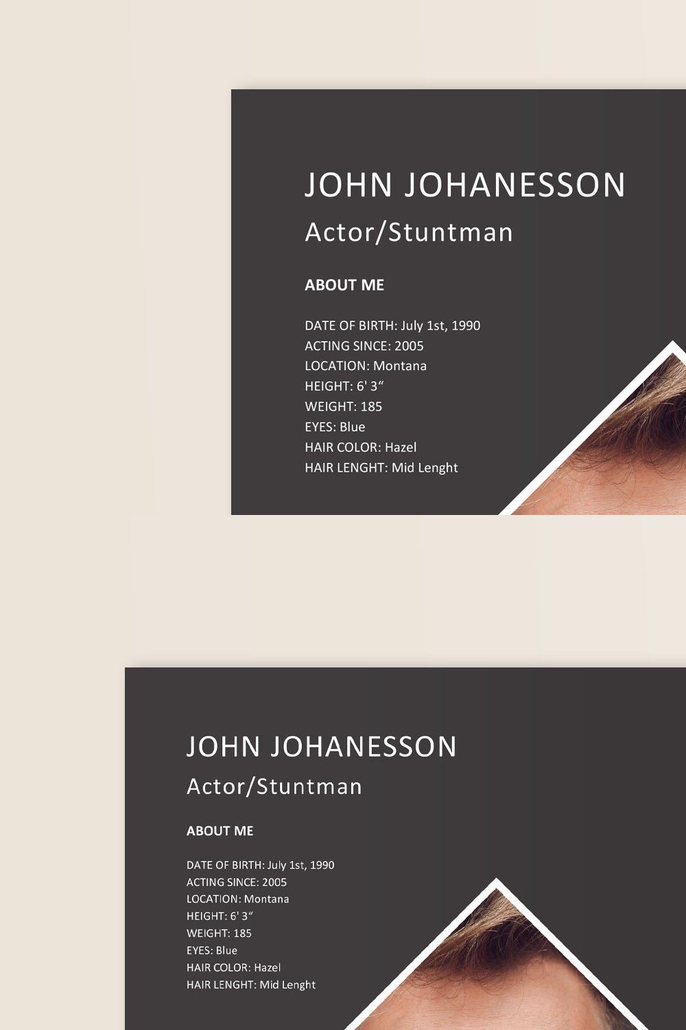Stuntman, Actor Resume Template Word pinterest preview image.