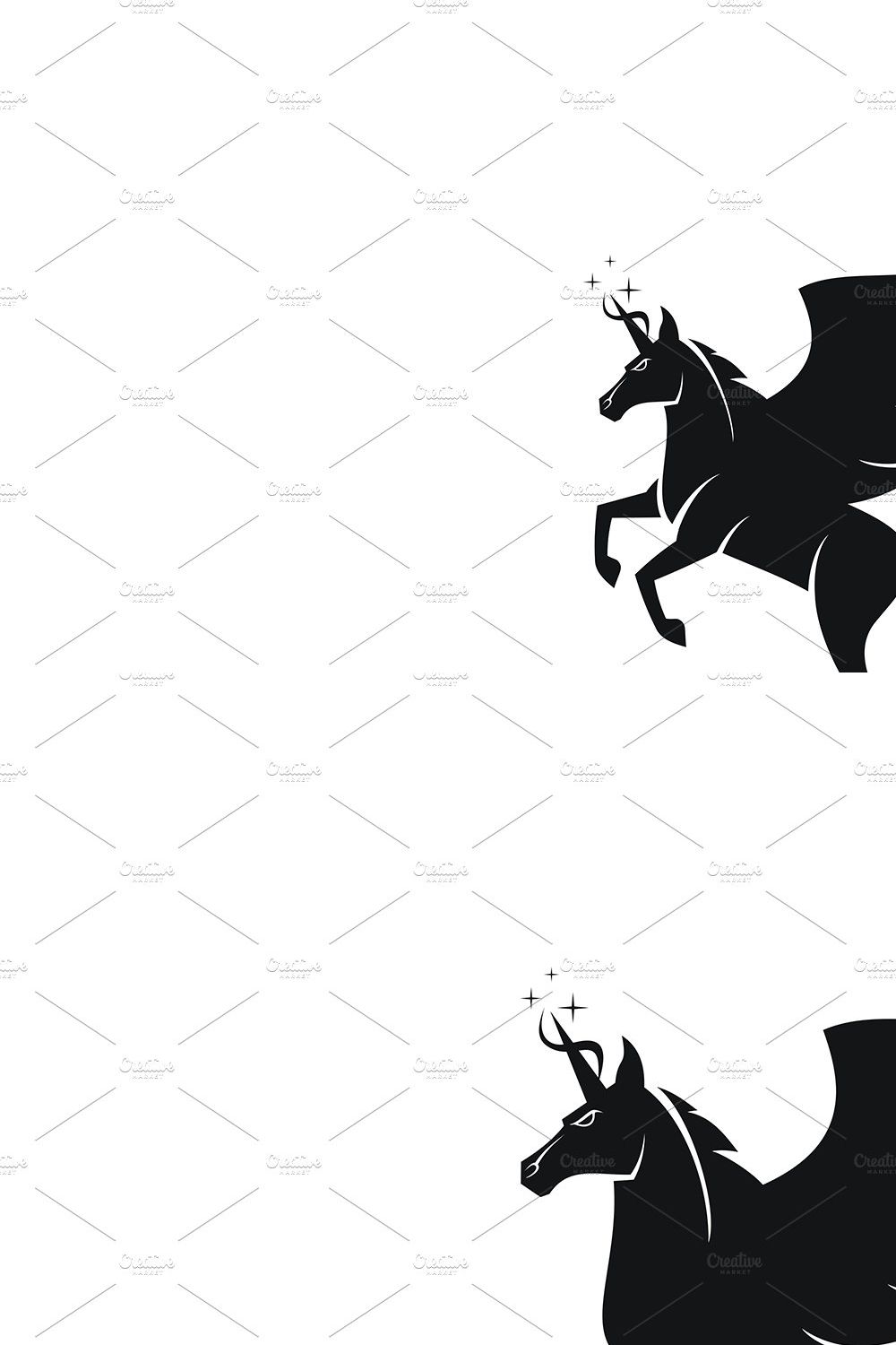 Stylized image of Unicorn logo pinterest preview image.