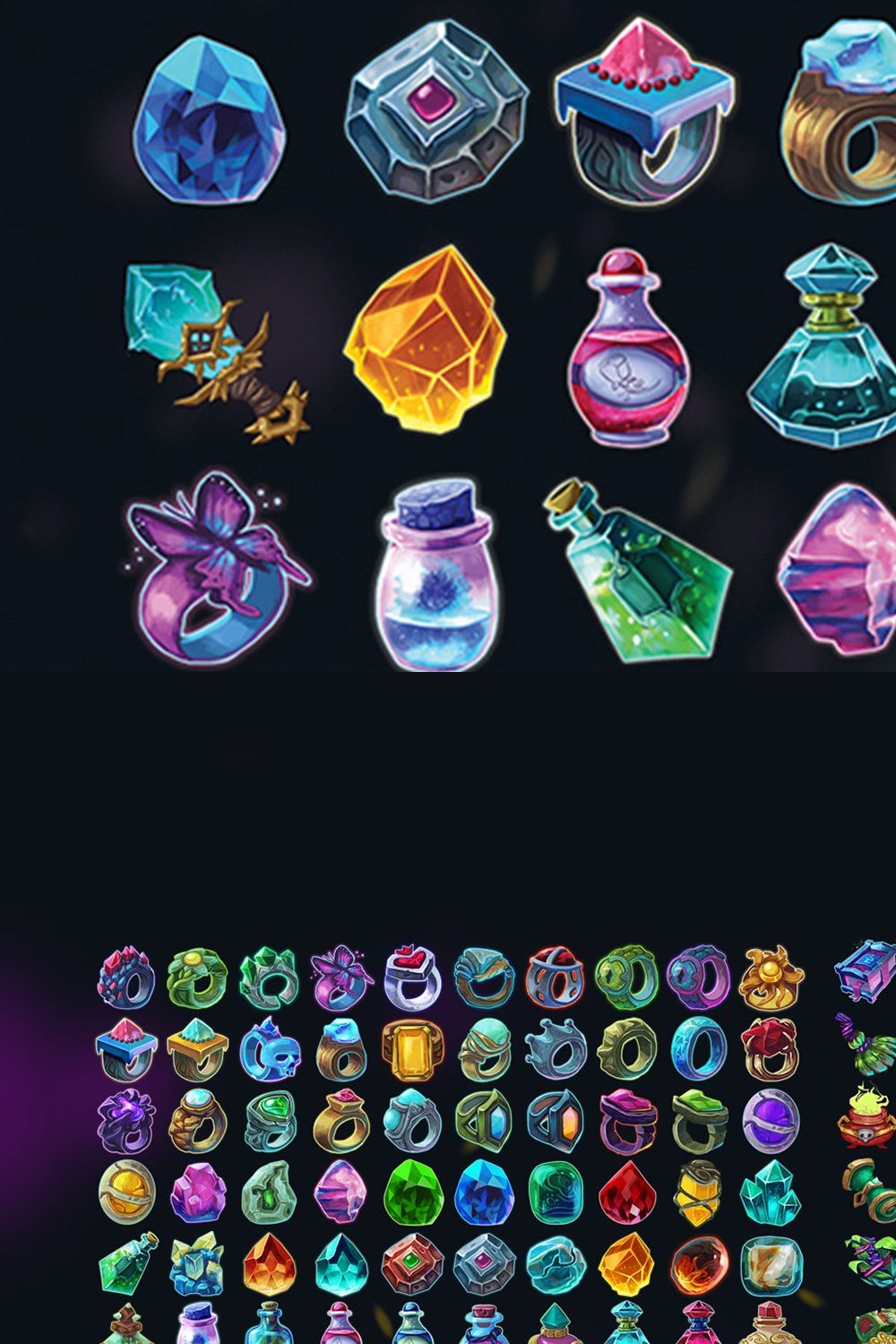 Stylized Magic Icons Pack pinterest preview image.