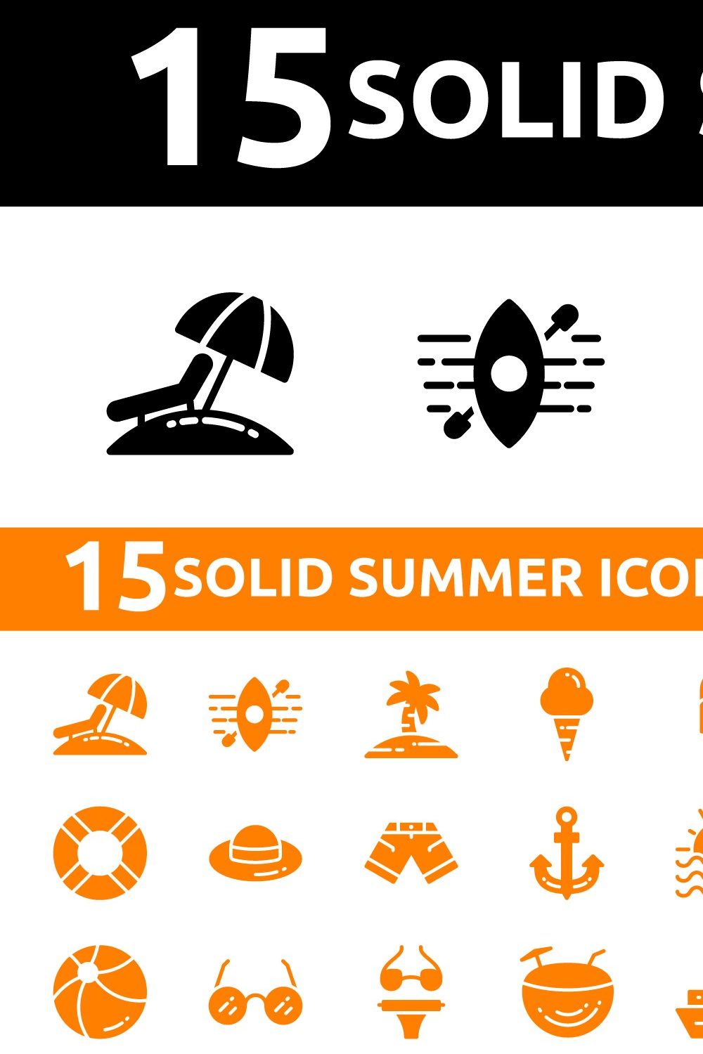 Summer Icons pinterest preview image.