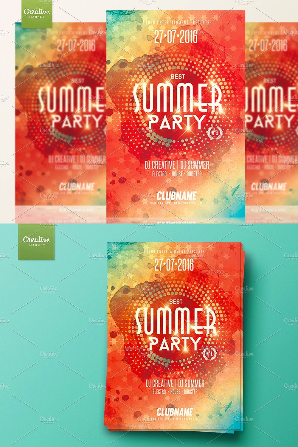 Summer Party | Psd Flyer Template pinterest preview image.