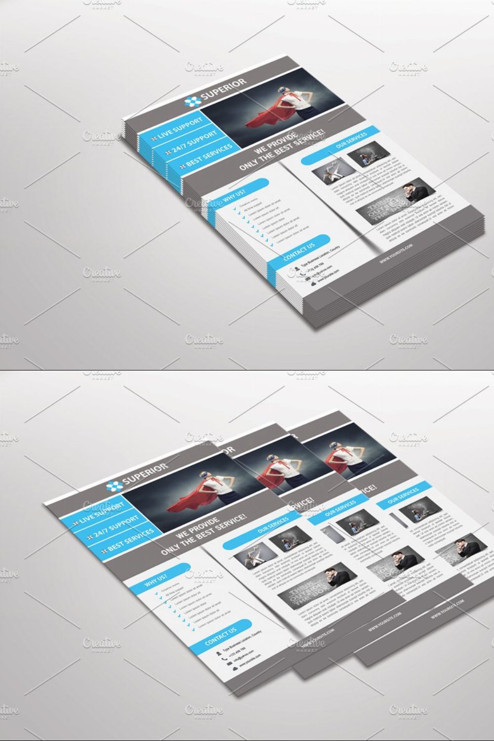 Superior Corporate Flyer Template pinterest preview image.