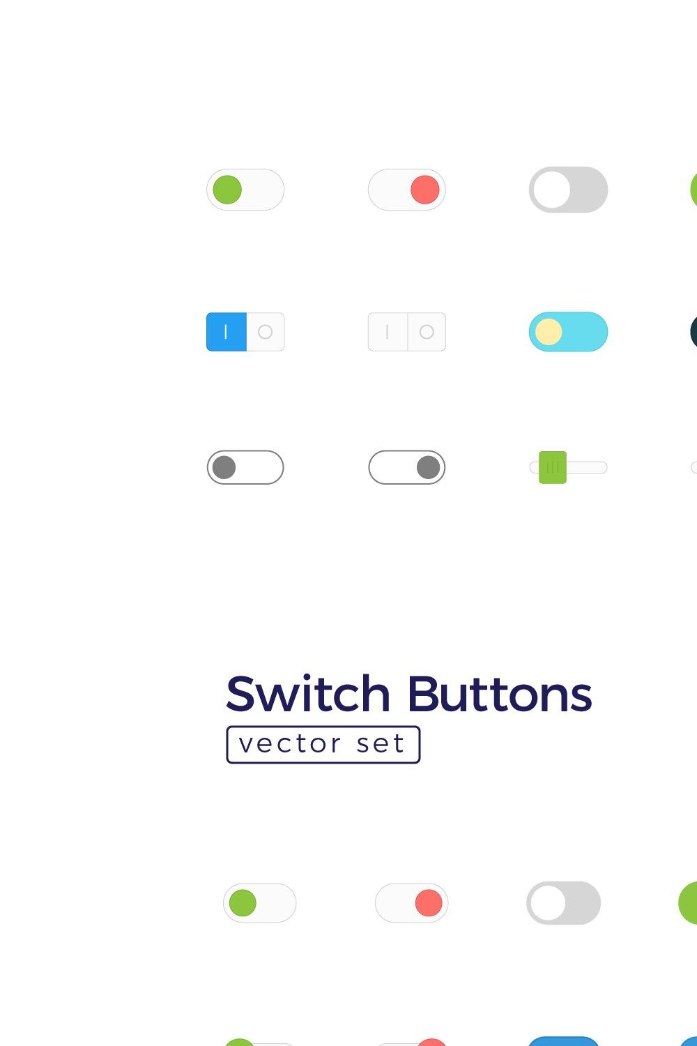 Switch Buttons Clipart Set pinterest preview image.