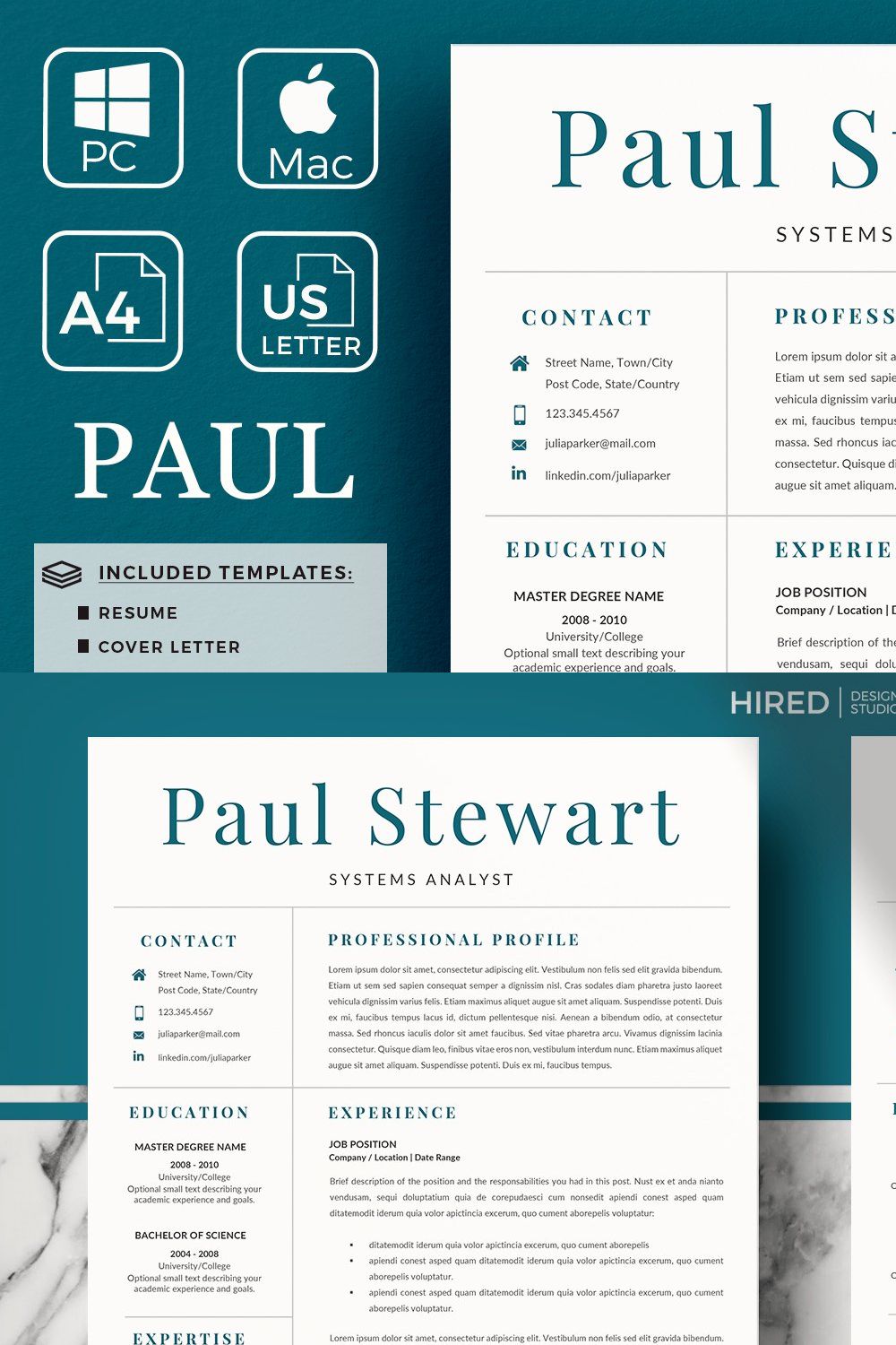 Systems Analyst Resume and Cover L. pinterest preview image.