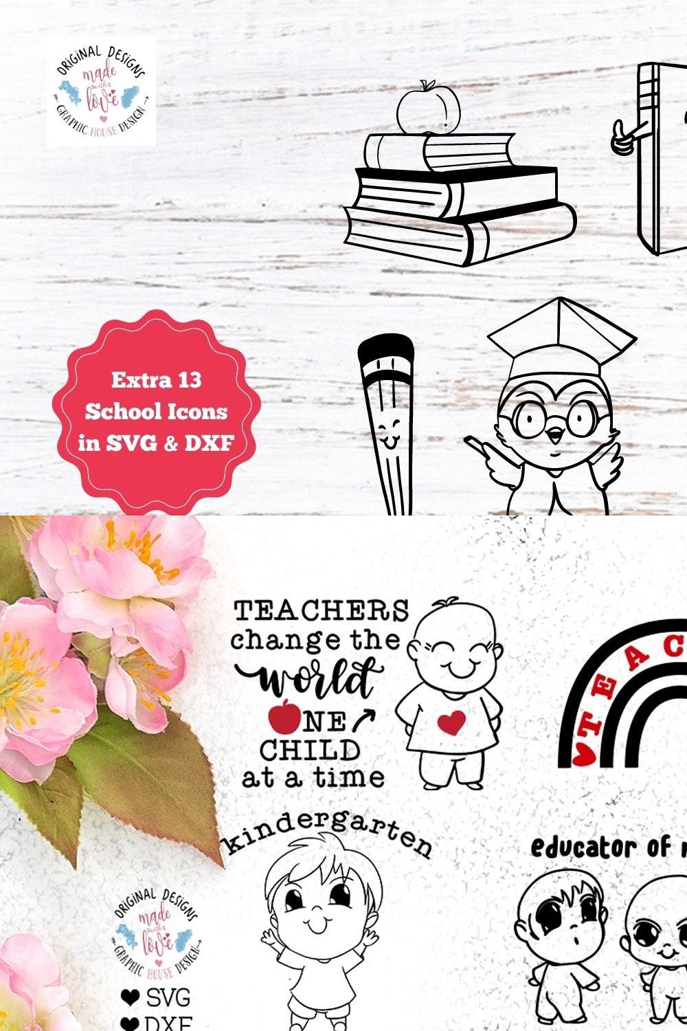 Teachers - Back to School SVG pinterest preview image.