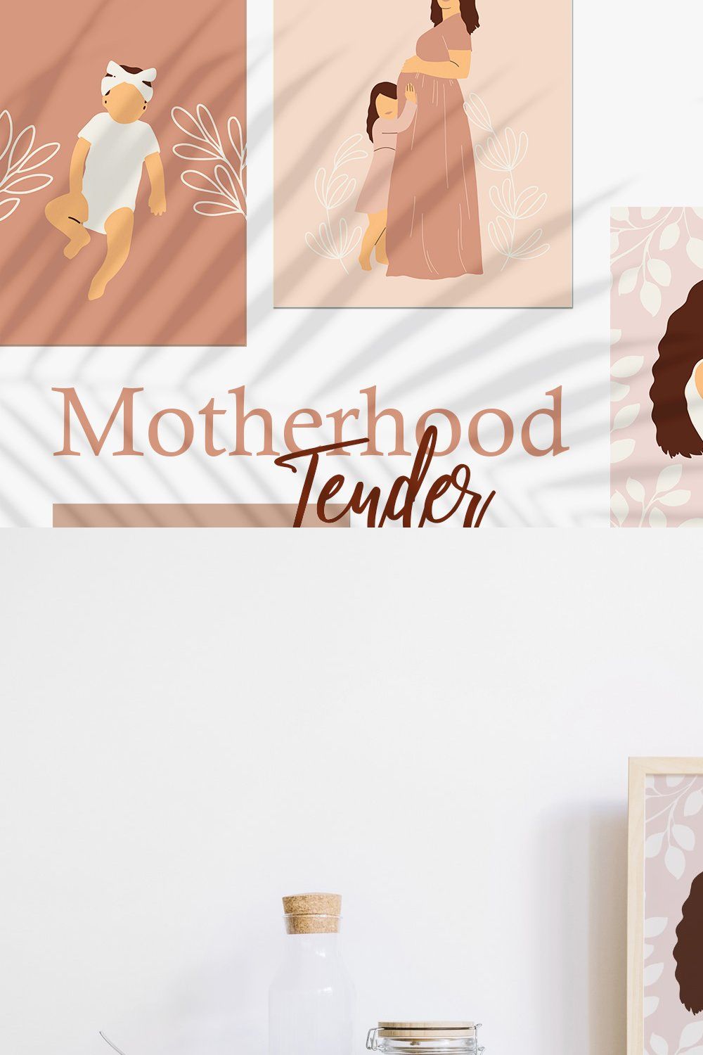 "Tender Motherhood" Prints Set pinterest preview image.