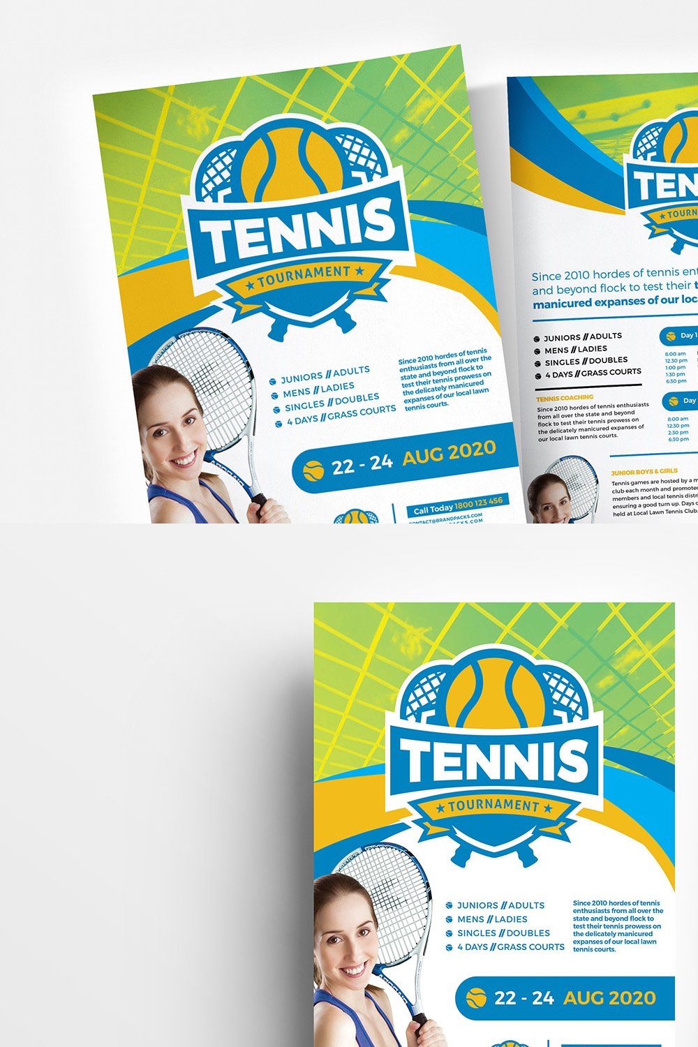 Tennis Flyer / Poster Templates pinterest preview image.