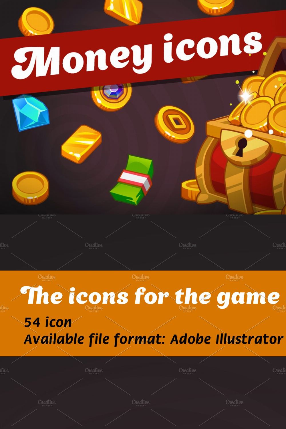 The icons for the game interface pinterest preview image.