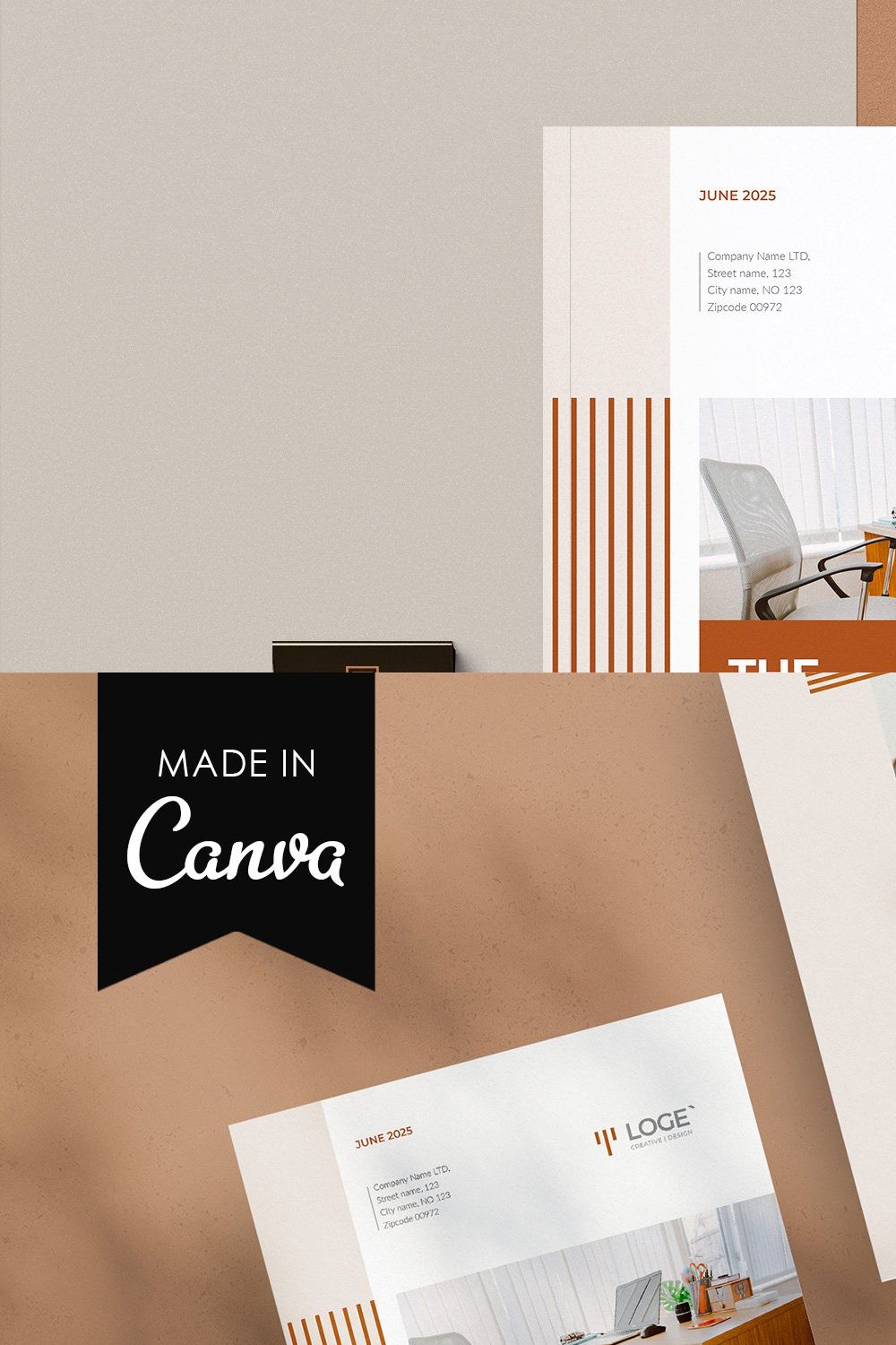The Proposal | Canva, InDesign pinterest preview image.