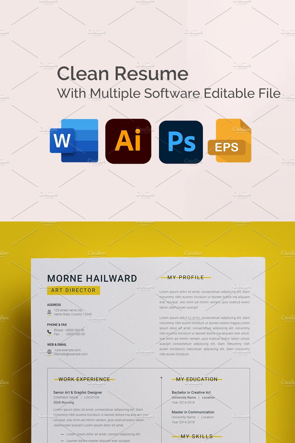 The Resume pinterest preview image.