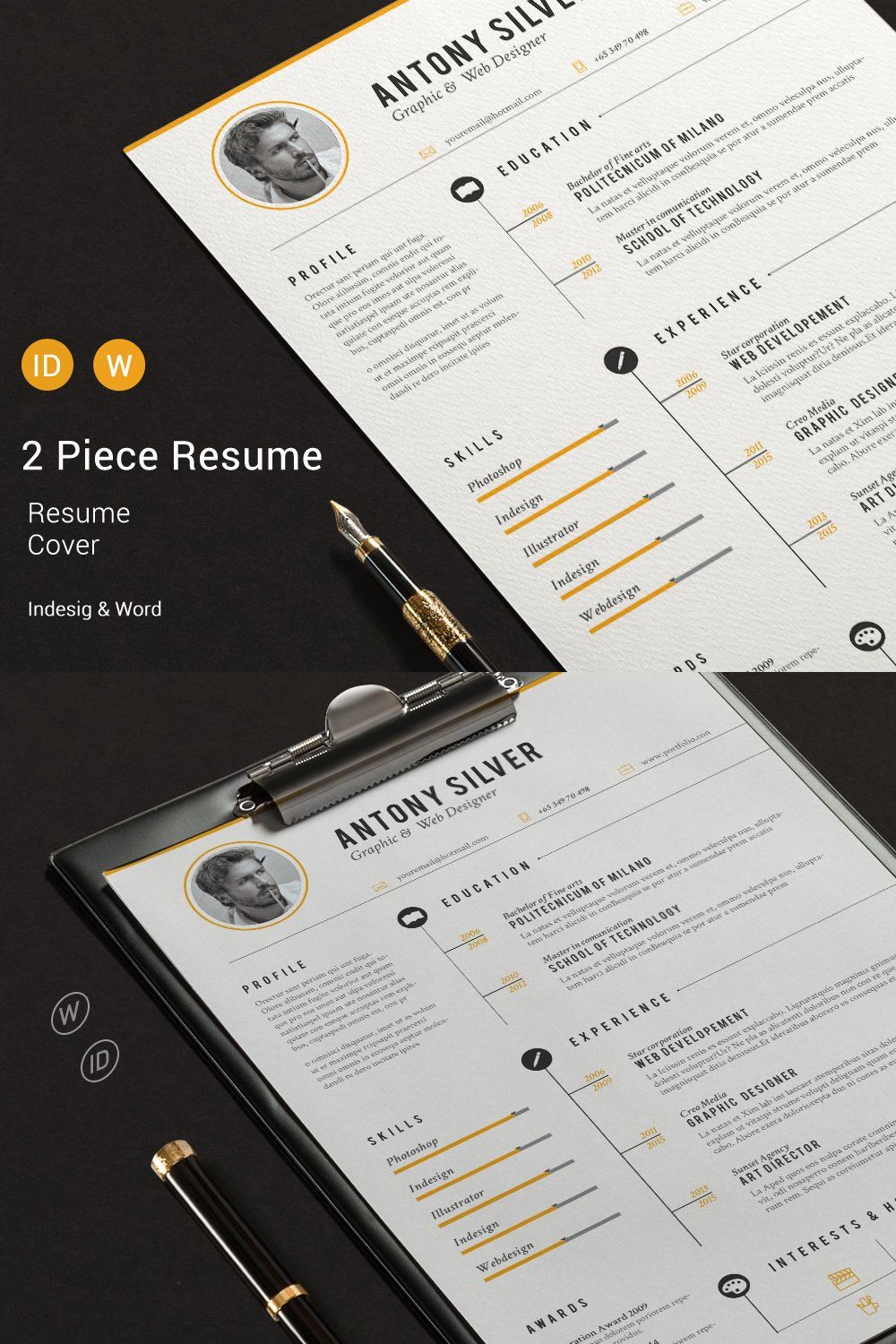 The Resume pinterest preview image.