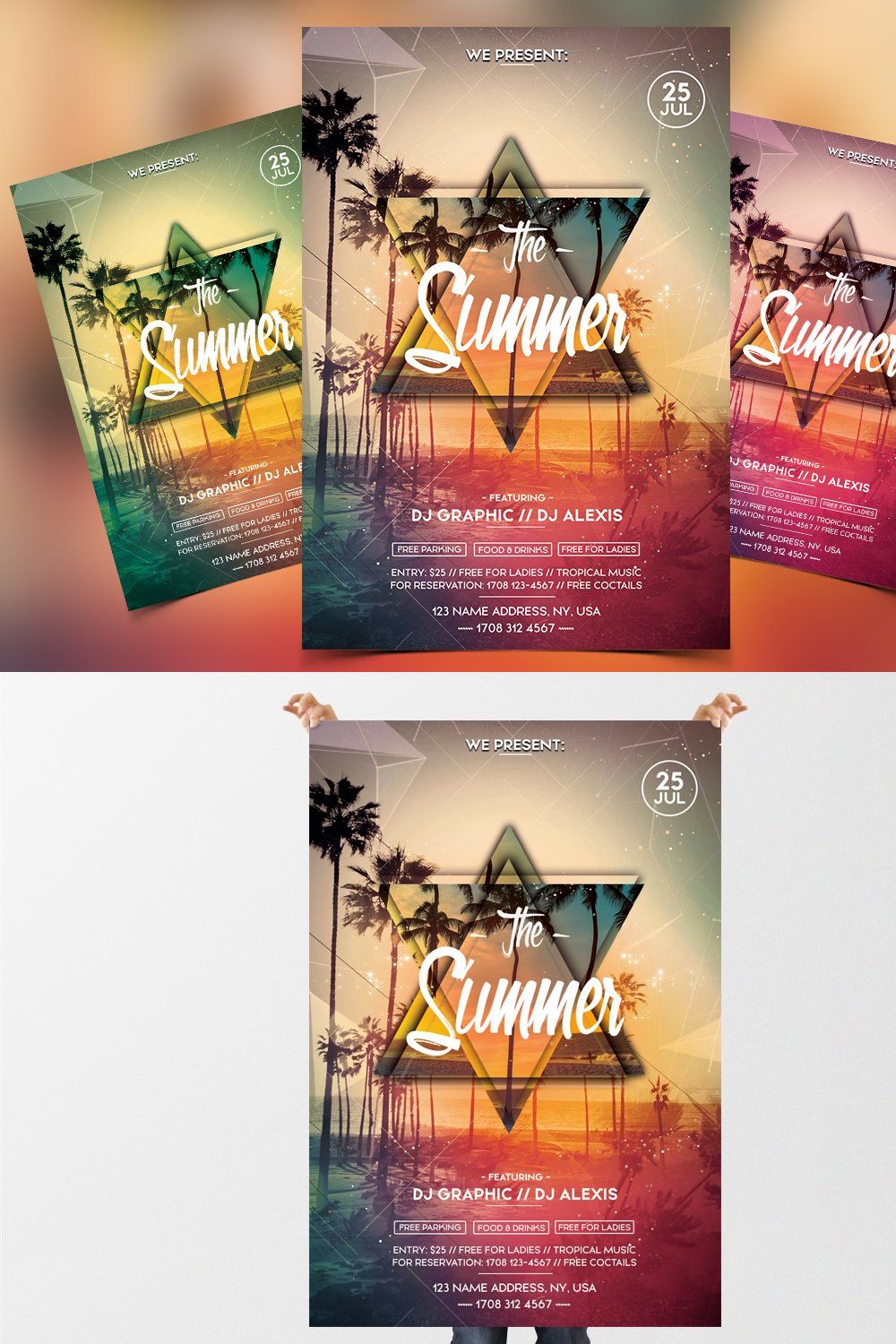 The Summer Party - PSD Flyer pinterest preview image.