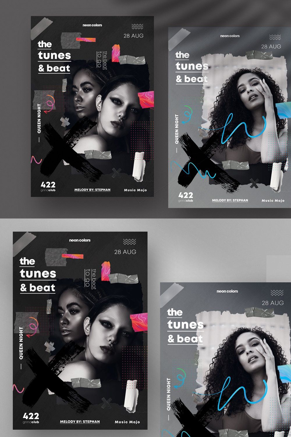 The Tunes & Beat Flyer PSD Templates pinterest preview image.