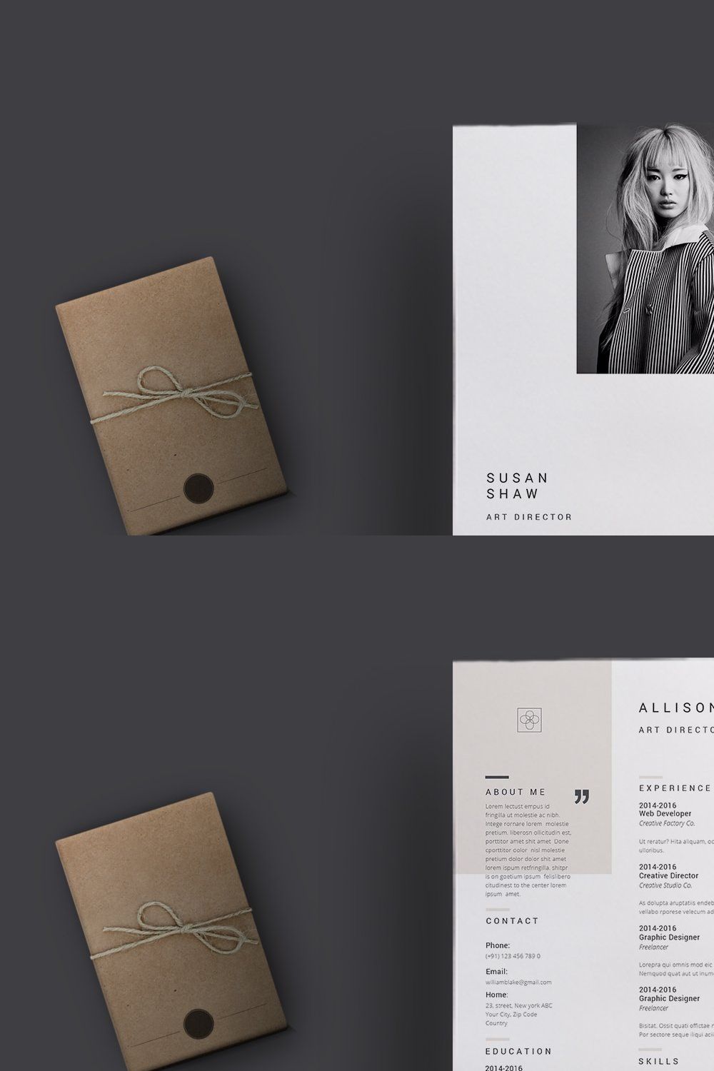Theta Resume Template pinterest preview image.