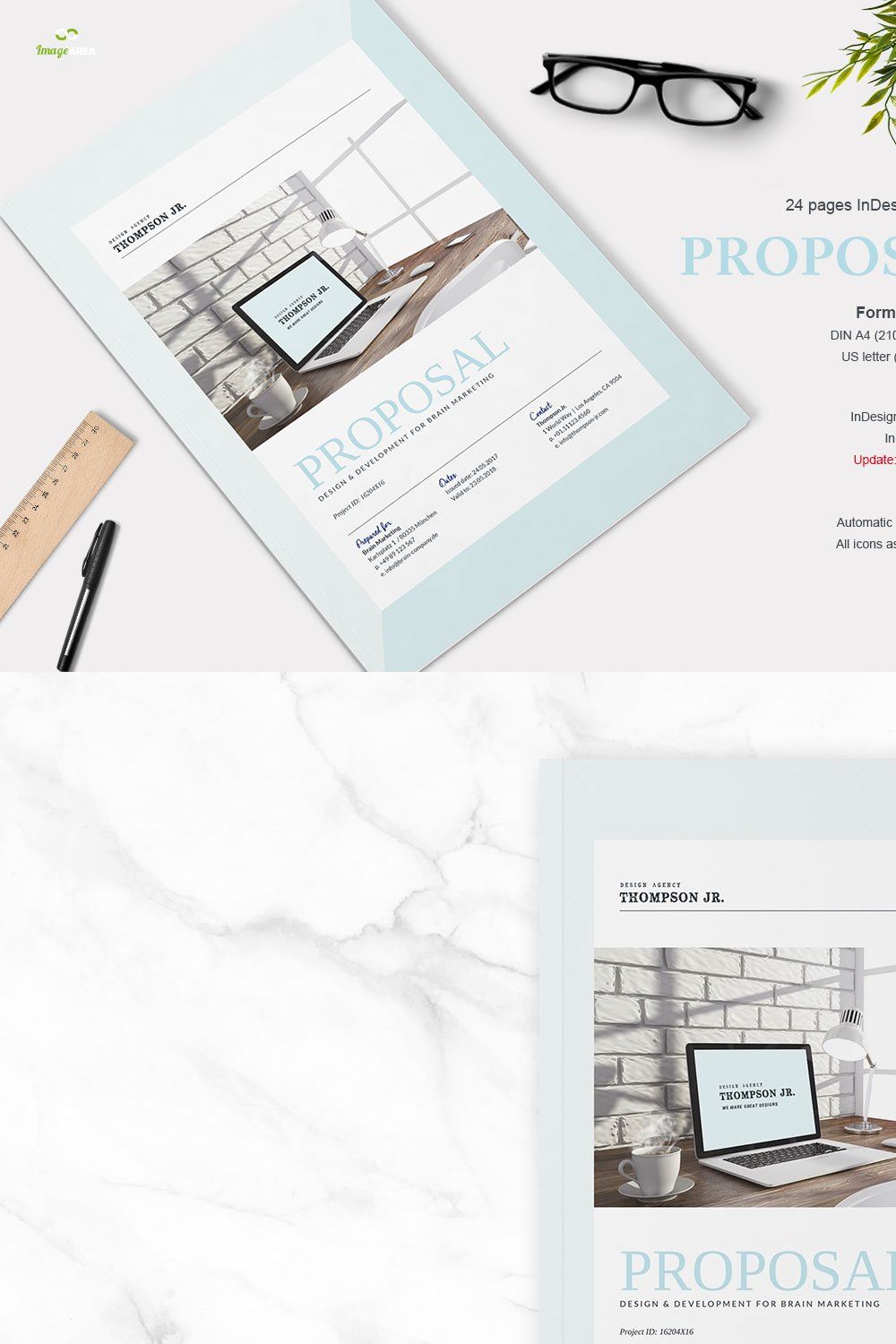Thompson Proposal - 24 pages pinterest preview image.