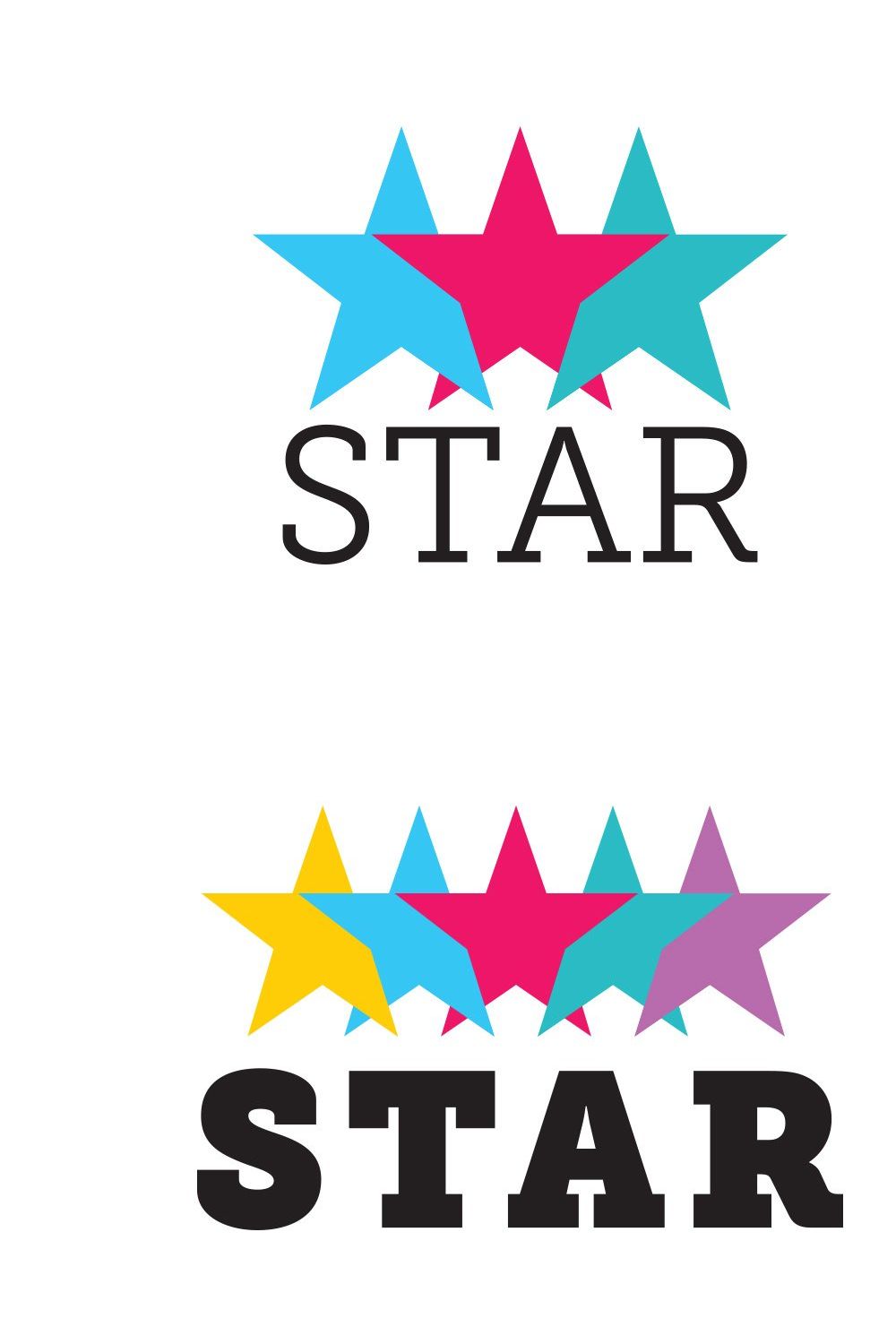 Three & Five Star Logos pinterest preview image.
