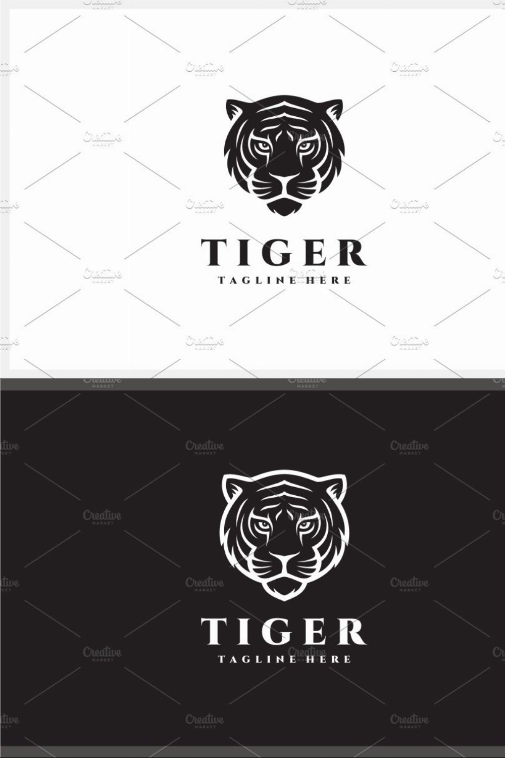 Tiger Head Logo pinterest preview image.
