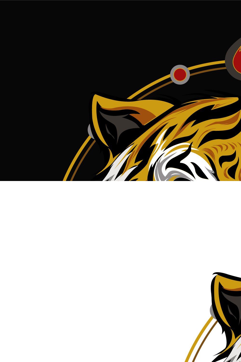 Tiger illustration logo with sacred pinterest preview image.