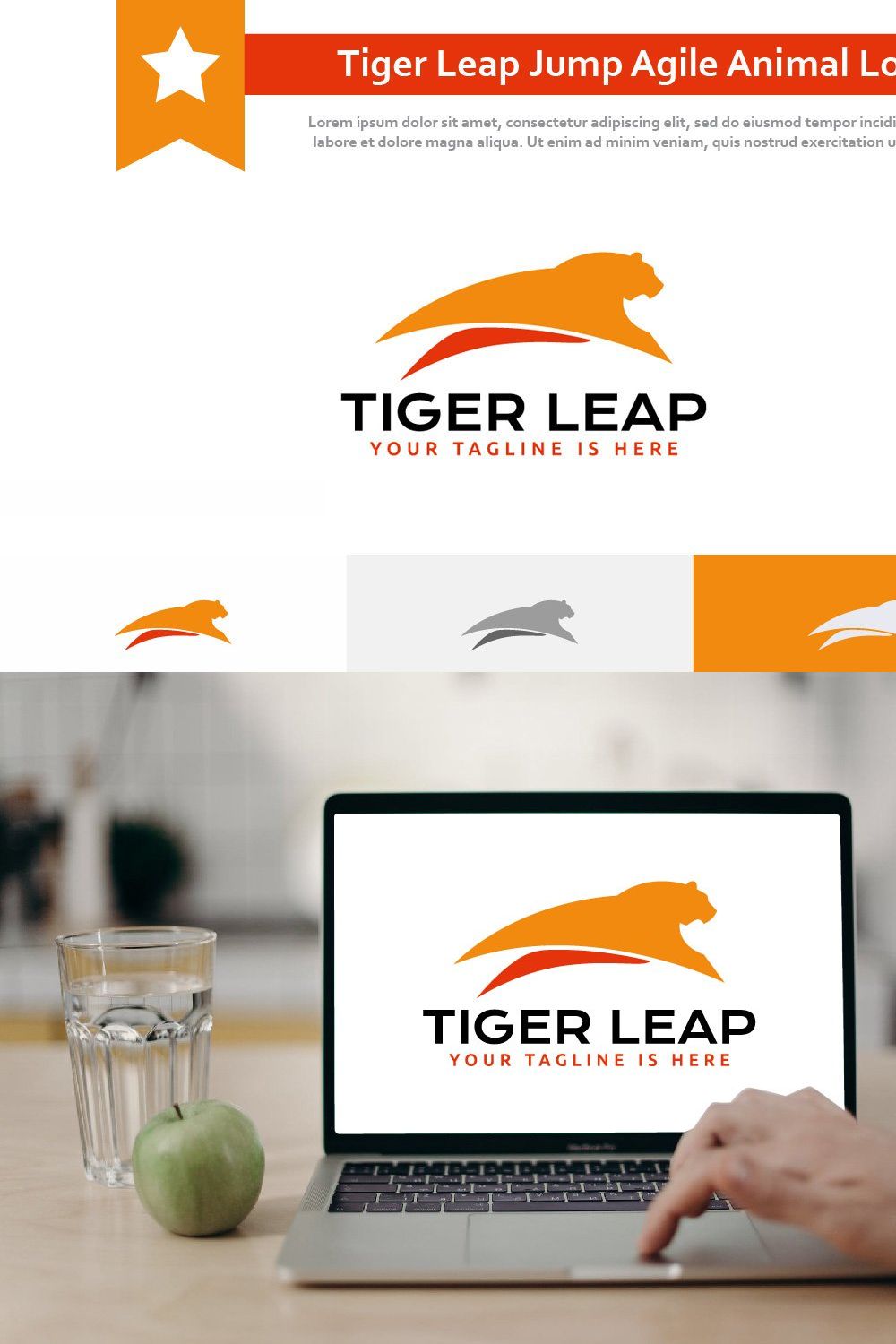 Tiger Leap Jump Agile Animal Logo pinterest preview image.
