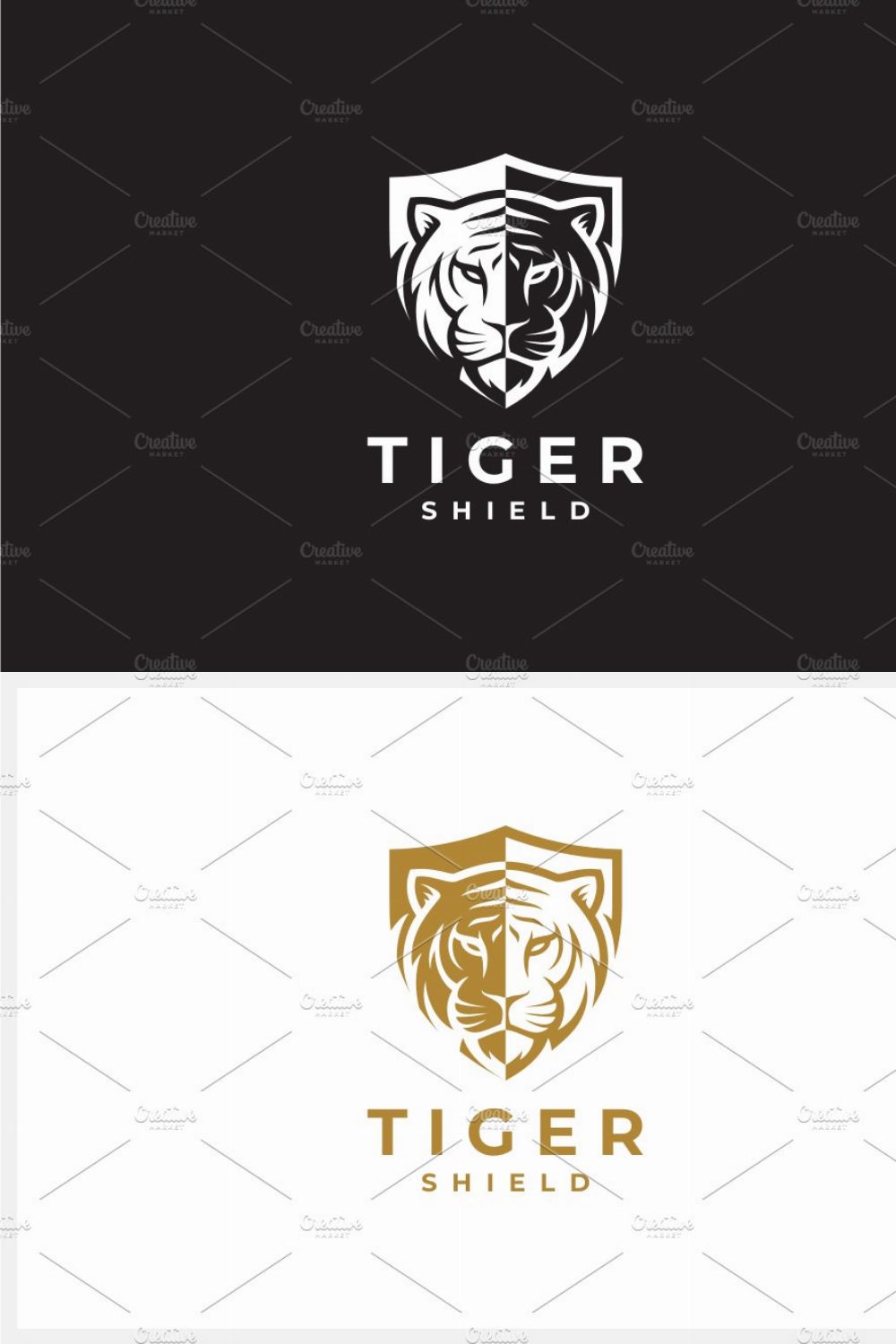 Tiger Shield Logo Template pinterest preview image.