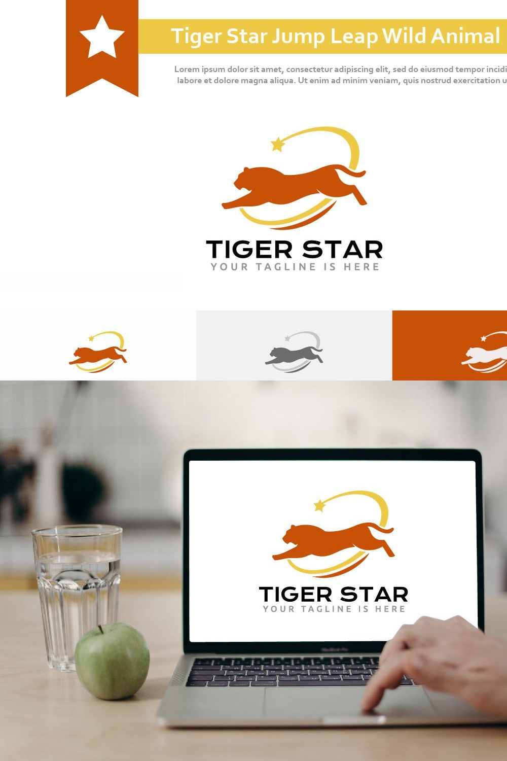 Tiger Star Jump Strong Wild Logo pinterest preview image.