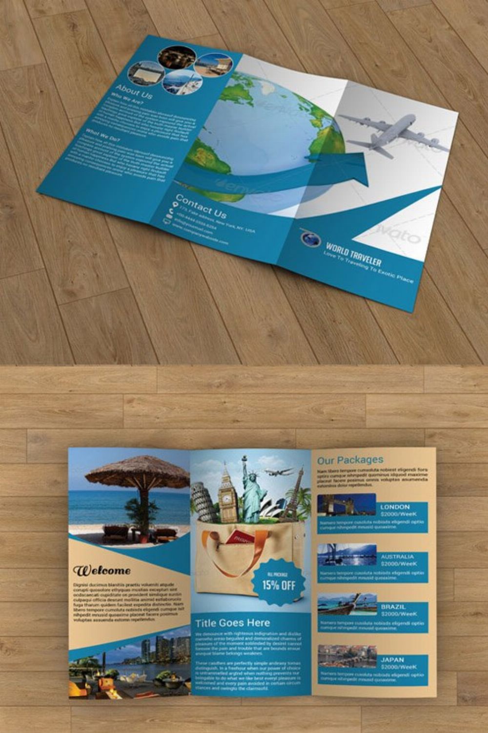 Travel Agency Brochure - V25 pinterest preview image.